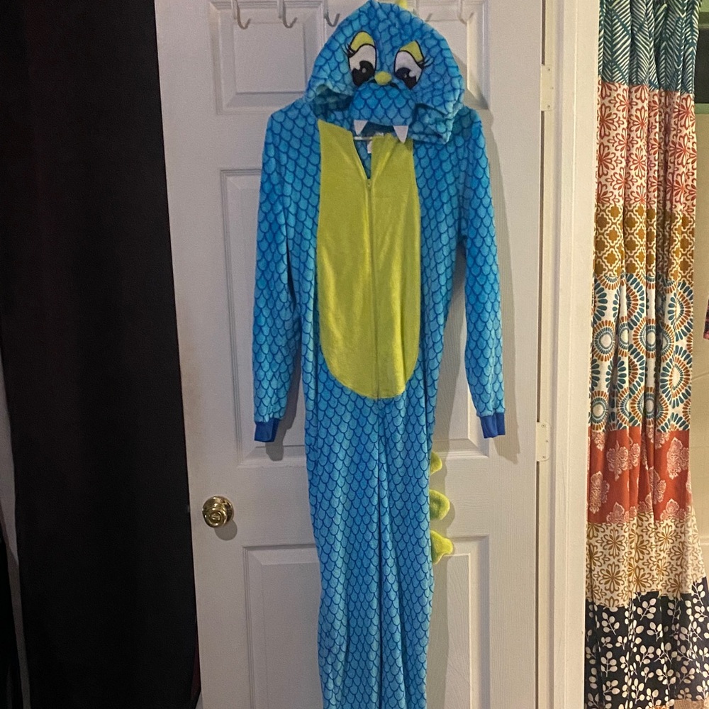 Secret Treasures Blue and Yellow Adult Dinosaur Costume/PJs